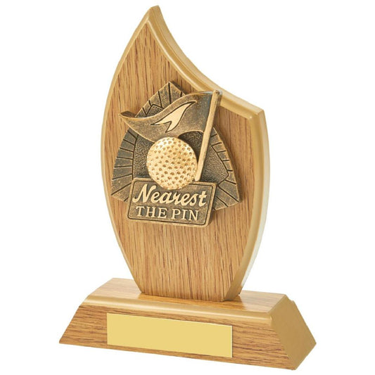 16cm Light Oak Nearest the Pin Wood Plaque Award