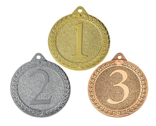 50mm Placing Antique Finish Medals - 3 Colours