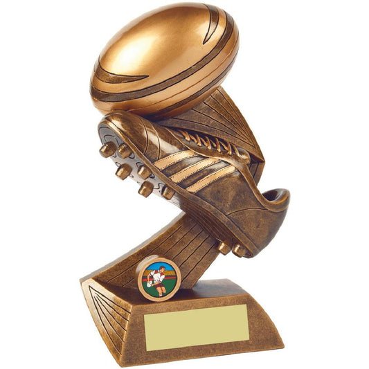 Rugby Boot-Ball Resin Award