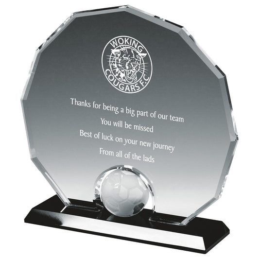 18.5cm Crystal Circle Football Award
