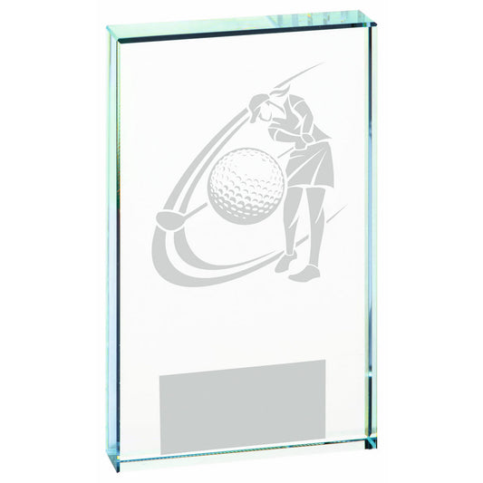 Clear Glass Golf Award - Male - 3 Sizes
