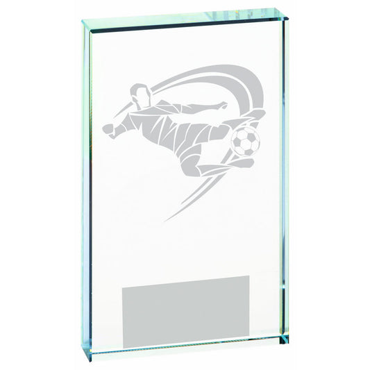 Clear Glass Football Award (Male) - 2 Sizes