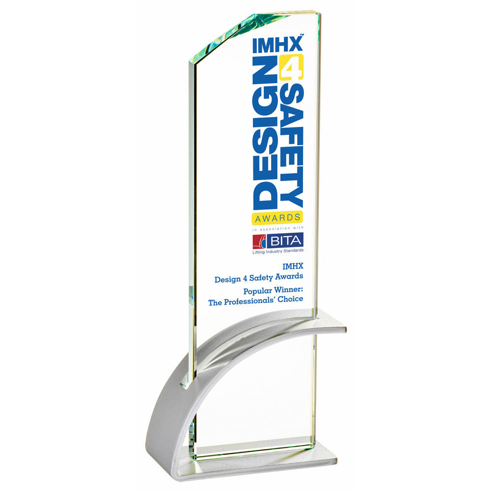 25cm Crystal Award with Silver Metal Stand