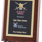 Brass Plaque Award On Rosewood